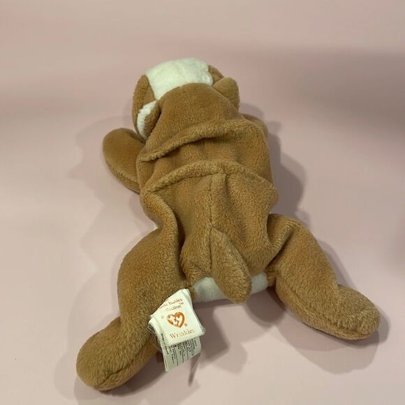1996 Ty Original Beanie Baby Wrinkles the Dog Bulldog PE Pellets Good Used Cond… - Picture 5 of 9